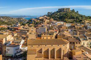 town of Begur on the Costa Brava coast of the Mediterranean Sea in Catalonia, Spain