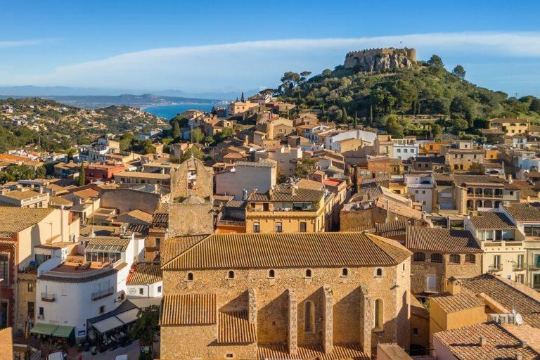 town of Begur on the Costa Brava coast of the Mediterranean Sea in Catalonia, Spain